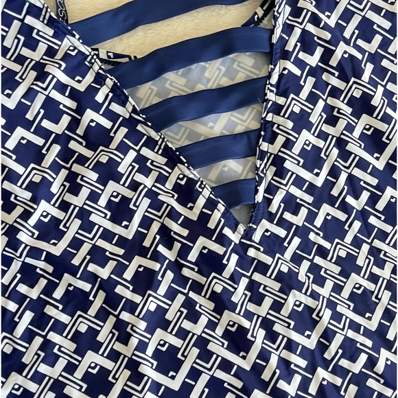 Navy and White UPF Dress Sleeveless Stretch M - Picture 4 of 4